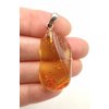 Silver amber pendant