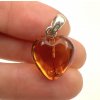 Silver amber pendant