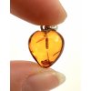 Silver amber pendant