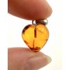 Silver amber pendant