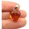 Silver amber pendant