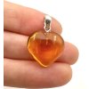 Silver amber pendant
