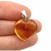 Silver amber pendant