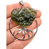 Silber Moldavit Anhänger 10g – Baum des Lebens