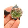 Silber Moldavit Anhänger 7,3g – Fischchen
