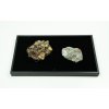 Plastic tray for jewellery or minerals with display pad