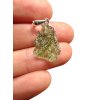 Silver moldavite pendant