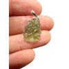 Silver moldavite pendant