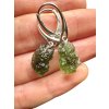 Silver moldavite earrings