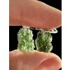 Silver moldavite earrings