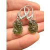 Silver moldavite earrings