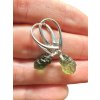 Silver moldavite earrings