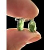 Silver moldavite earrings