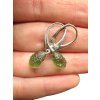 Silver moldavite earrings