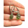 Silver moldavite earrings