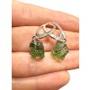 Silver moldavite earrings