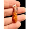 Silver amber pendant