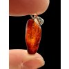 Silver amber pendant