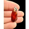 Silver amber pendant