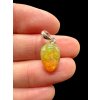Silver faceted precious opal pendant