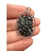Silver pendant made from carpathian obsidian 4,6g