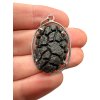 Silver pendant made from carpathian obsidian 4,6g