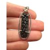 Silver pendant made from carpathian obsidian 2,6g