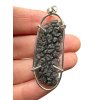 Silver pendant made from carpathian obsidian 6,1g