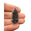 Silver pendant made from carpathian obsidian 2,9g
