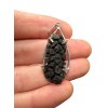Silver pendant made from carpathian obsidian 2,9g