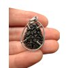 Silver pendant made from carpathian obsidian 4,6g