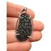 Silver pendant made from carpathian obsidian 3,6g