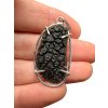 Silver pendant made from carpathian obsidian 3,6g