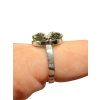 Silver ring with moldavite size 62
