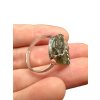 Silver ring with moldavite size 62