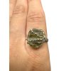 Silver ring with moldavite size 62