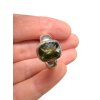 Silver ring with faceted moldavite