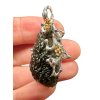 Silver moldavite pendant with gold-plated elements 9,8g