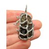Silver moldavite pendant with gold-plated elements 9,8g