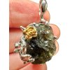 Silver moldavite pendant with gold-plated elements 7,1g