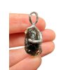 Silver moldavite pendant with gold-plated elements 7,1g