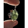 Silver moldavite pendant with gold-plated elements 7,1g