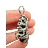 Silver moldavite pendant with gold-plated elements 12g