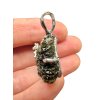Silver moldavite pendant with gold-plated elements 7g
