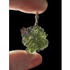 Silver moldavite pendant with gold-plated elements 7g