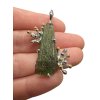 Silver moldavite pendant with gold-plated elements 7g