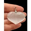 Přívěsek ze selenitu – srdíčko – Maroko