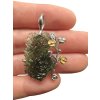 Silver moldavite pendant with gold-plated elements 6,8g