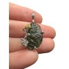 Silver moldavite pendant with gold-plated elements 5g