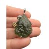 Silver moldavite pendant with gold-plated elements 8,1g